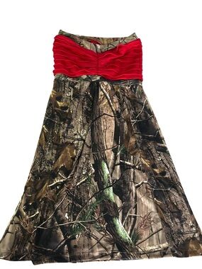 Red Top Camo Bridesmaid Dress Camo Wedding Dress Camouflage
